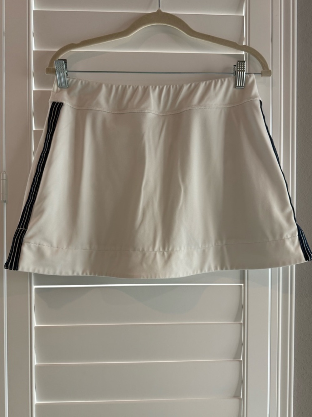 Tuckernuck White Athletic Skort with Navy Logo